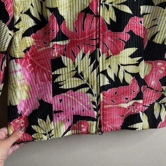 JOSEPH RIBKOFF Jacket Womens Size L Colorful Floral Full Zip Tropical Resortwear - Picture 7 of 14